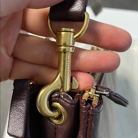 Authentic burgundy oversized trio bag preowned - Picture 6 of 15